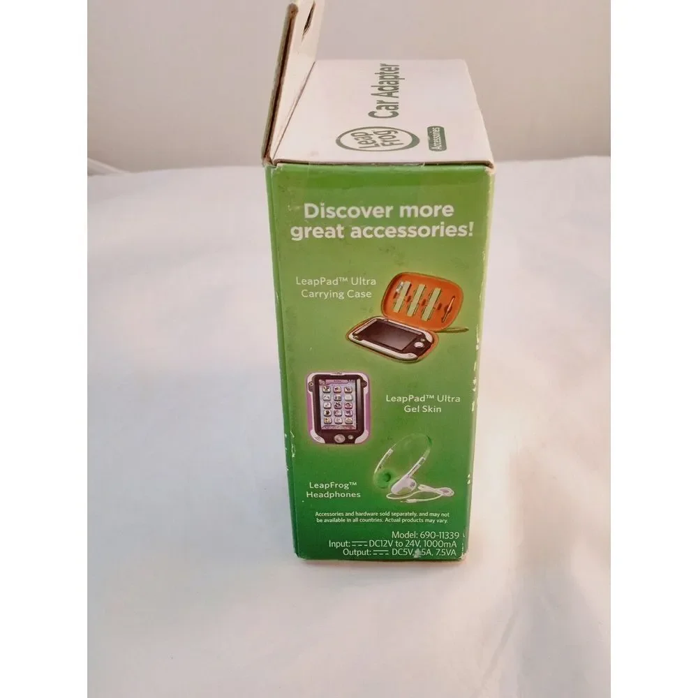 LEAP FROG Car Adapter NEW For LEAP PAD ULTRA and LEAP READER Tangle-Free 6' Cord